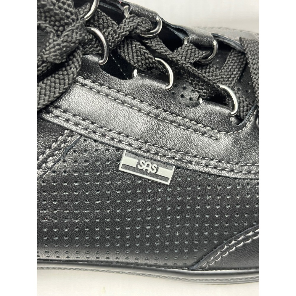 SAS NEW IN BOX Sporty Lux Walking Shoes Women 10.5 W Black Perforated Leather - Picture 8 of 12